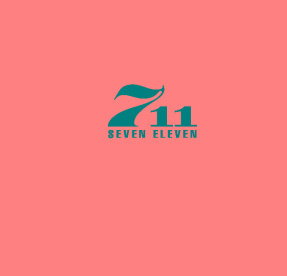 Stylized numerals 711 and words seven eleven.