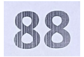 Digits 88 in black and white.