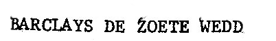 BARCLAYS DE ZOETE WEDD