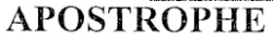 APOSTROPHE أبوستروفي