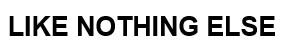 LIKE NOTHING ELSE