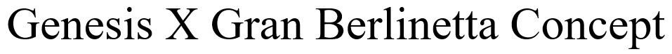 Genesis X Gran Berlinetta Concept