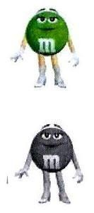 M & M'S Green Character & device (in series) (col & bw)