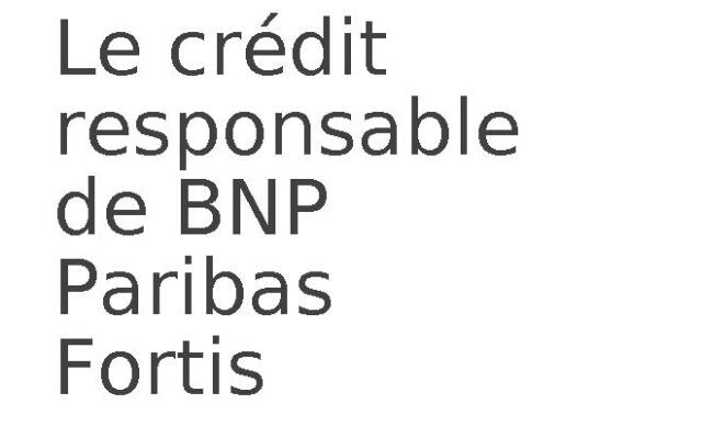 Le crédit responsable de BNP Paribas Fortis