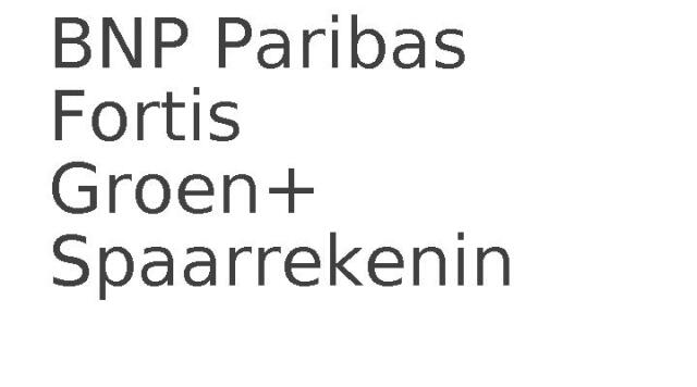 BNP Paribas Fortis Groen+ Spaarrekening