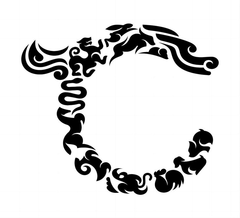 STYLIZED CHINESE DRAGON DESIGN