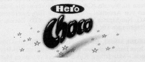 Hero Choco ((Hero in Oval, Choco unterstrichen, Sterne))