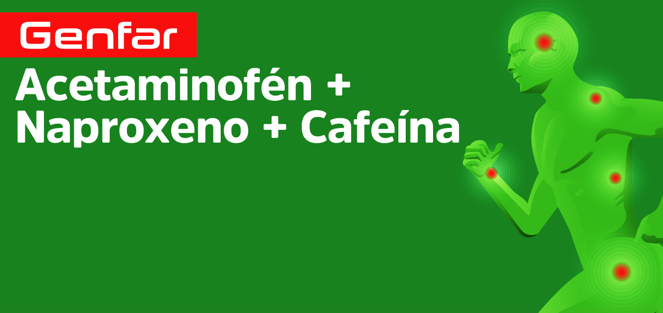 Genfar Acetaminofén + Naproxeno + Cafeína