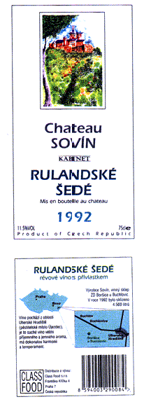 Chateau SOVÍN KABINET RULANDSKÉ ŠEDÉ 1992