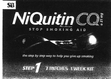 SB NiQuitin CQ STOP SMOKING AID the step by step way to help you give up smoking STEP1 7PATCHES 1WEEK KIT