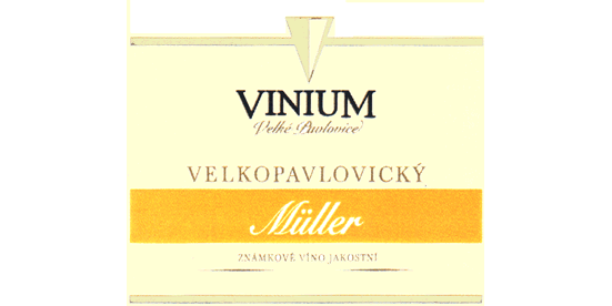 VINIUM Velké Pavlovice VELKOPAVLOVICKÝ Müller ZNÁMKOVÉ VÍNO JAKOSTNÍ