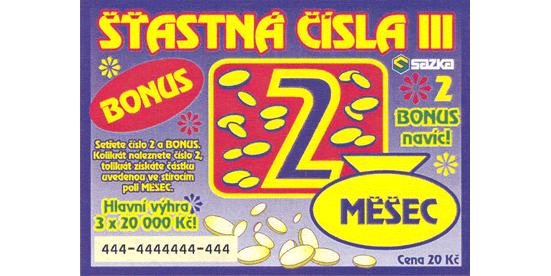 ŠŤASTNÁ ČÍSLA III BONUS 2 MĚŠEC