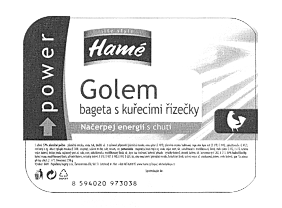 Hamé Golem bageta s kuřecími řízečky power Načerpej energii s chutí