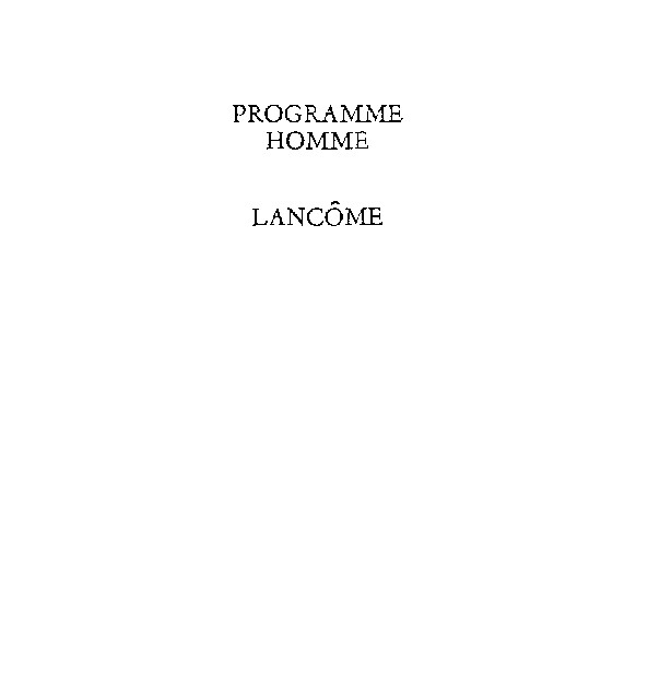 PROGRAMME HOMME LANCÔME