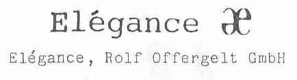 ELEGANCE EE ELEGANCE, ROLF OFFERGELT GMBH