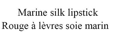 Marine silk lipstick Rouge a levres soie marin