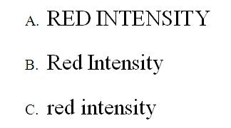 RED INTENSITY Red Intensity red intensity