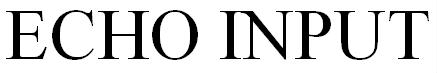 ECHO INPUT
