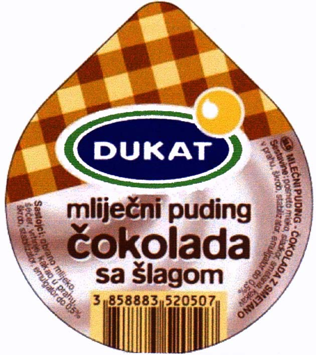 mliječni puding čokolada sa šlagom