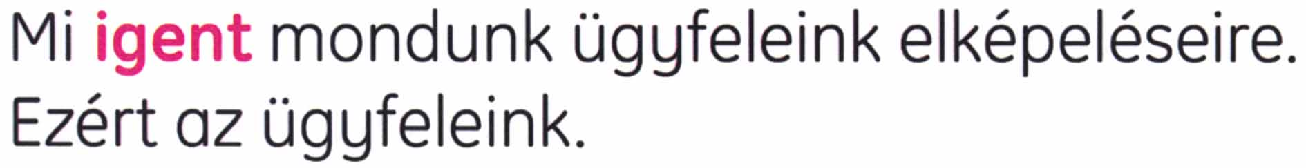 Mi igent mondunk ügyfeleink elképzeléseire. Ezért az ügyfeleink.