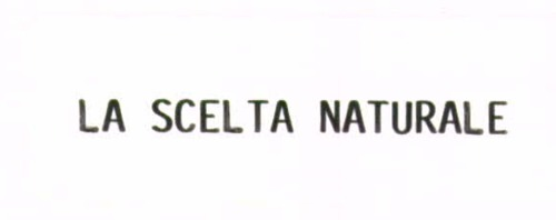 LA SCELTA NATURALE.