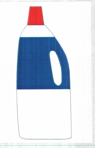 CONTENITORE CON LIQUIDO/GEL BLU E BIANCO TRASPARENTE