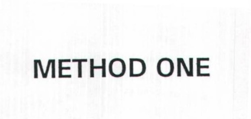 METHOD ONE
