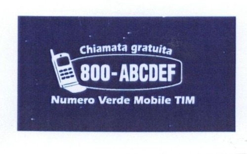 NUMERO VERDE MOBILE TIM 800 - ABCDEF   CHIAMATA GRATUITA.