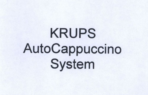 KRUPS AUTOCAPPUCCIMO SYSTEM