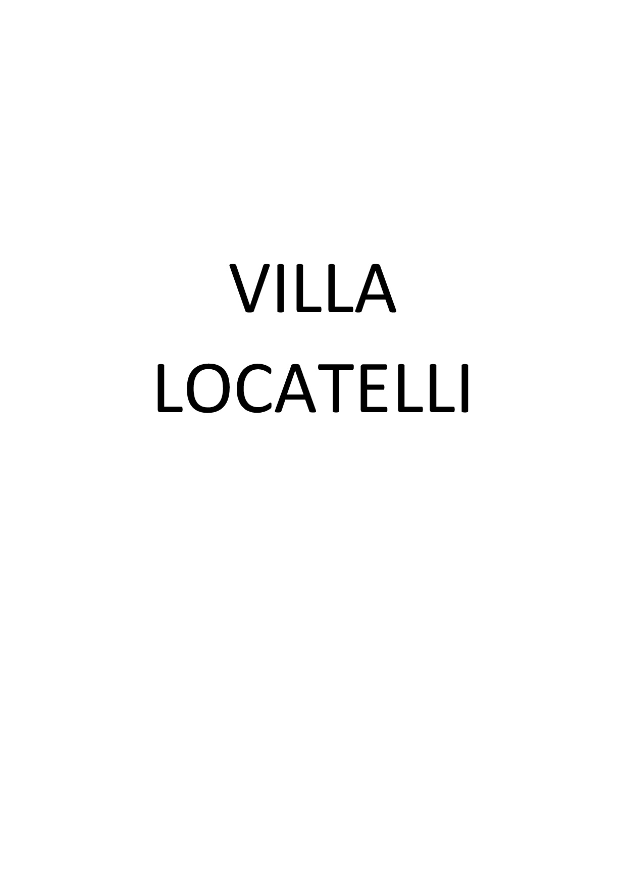 VILLA LOCATELLI