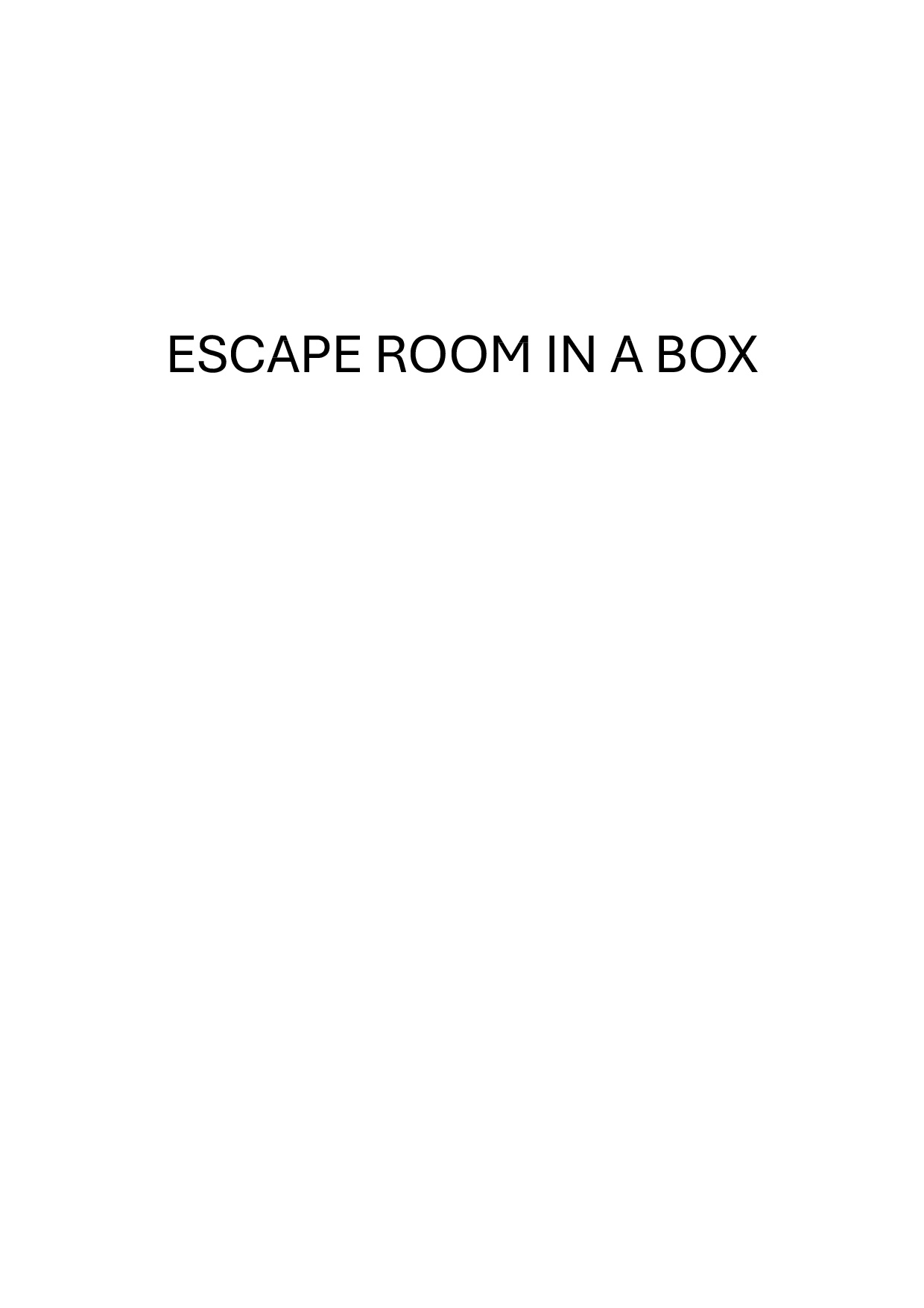 ESCAPE ROOM IN A BOX