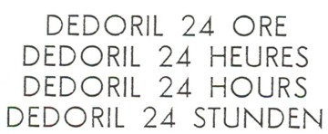 DEDORIL 24 ORE DEDORIL 24 HEURES DEDORIL 24 HOURS DEDORIL 24 STUNDEN