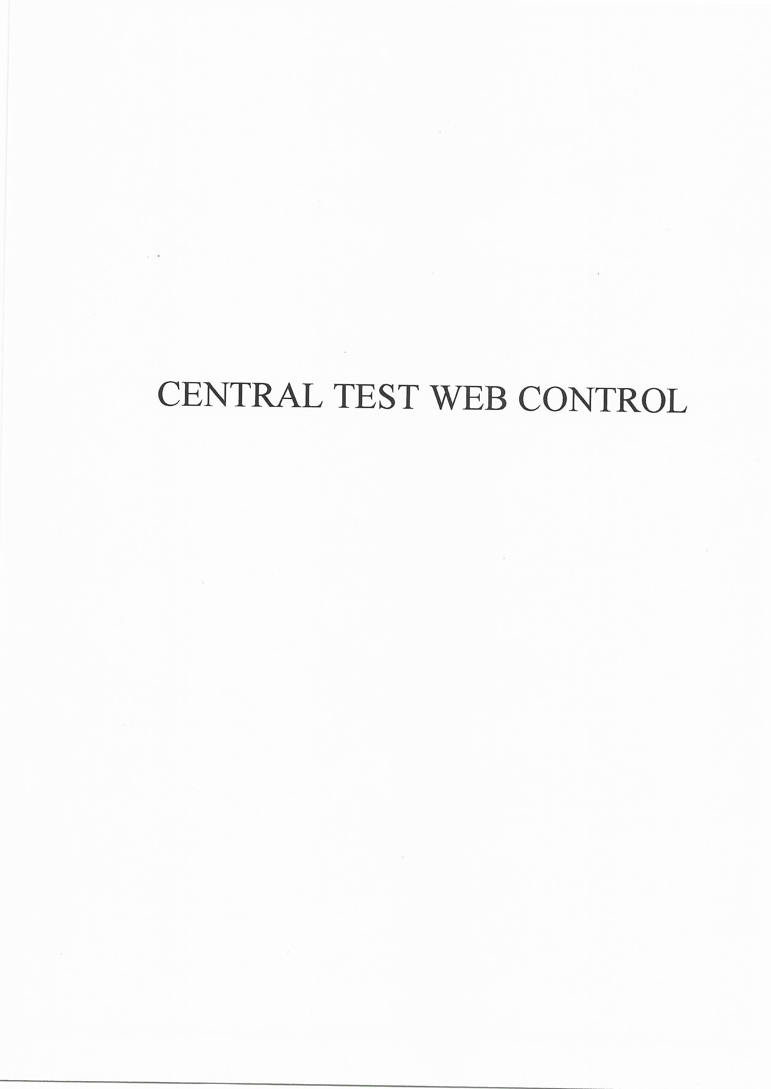 CENTRAL TEST WEB CONTROL