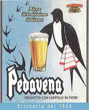 PEDAVENA ETICHETTA DEL 1960 & FIGURA A COLORI