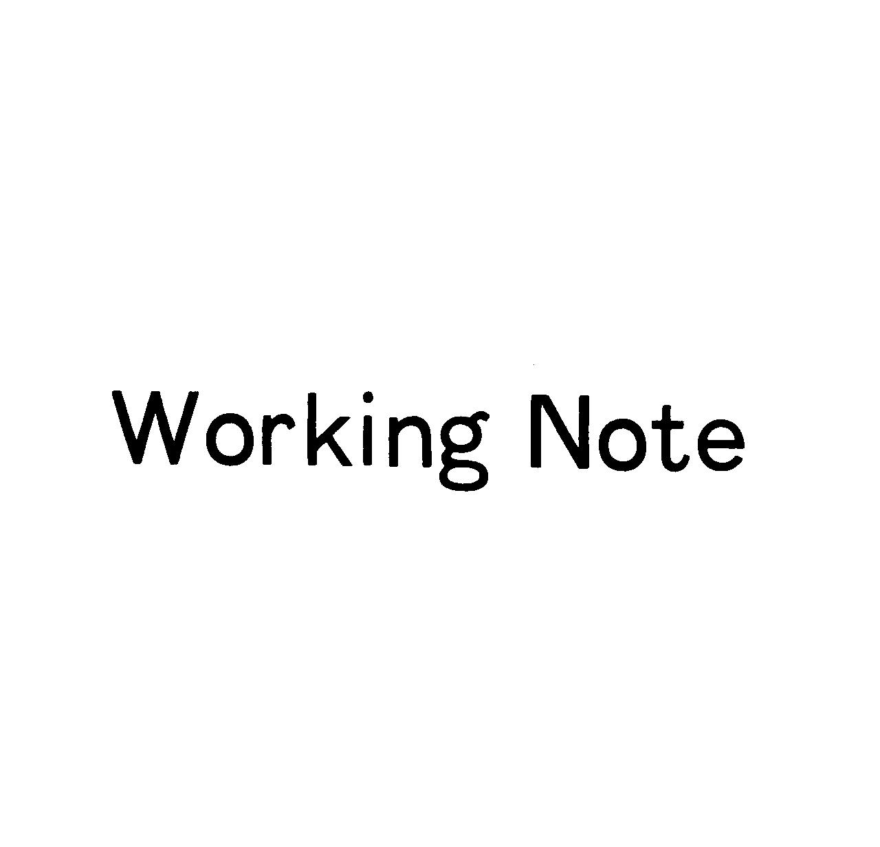 Ｗｏｒｋｉｎｇ　Ｎｏｔｅ