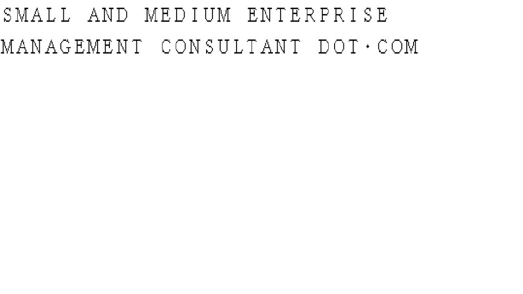 ＳＭＡＬＬ　ＡＮＤ　ＭＥＤＩＵＭ　ＥＮＴＥＲＰＲＩＳＥ＼ＭＡＮＡＧＥＭＥＮＴ　ＣＯＮＳＵＬＴＡＮＴ　ＤＯＴ・ＣＯＭ