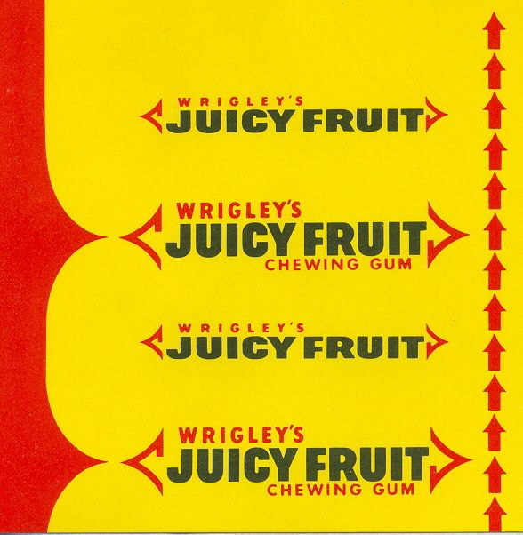 Juicy fruit wrapper W/red flash