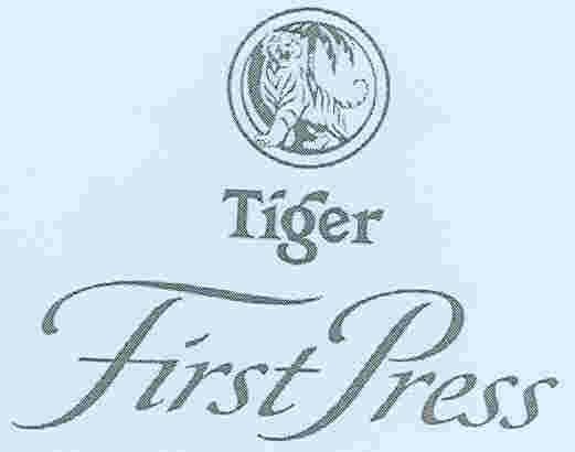 Lion standing in circle and Tiger First Press ( in stylized )