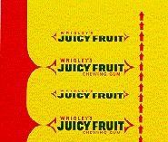 JUICY FRUIT WRAPPER W/RED FLASH