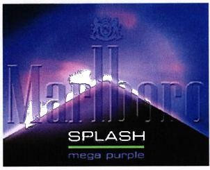 MARLBORO SPLASH MEGA PURPLE Label (w/rooftop device, PM crest and halo effect)
