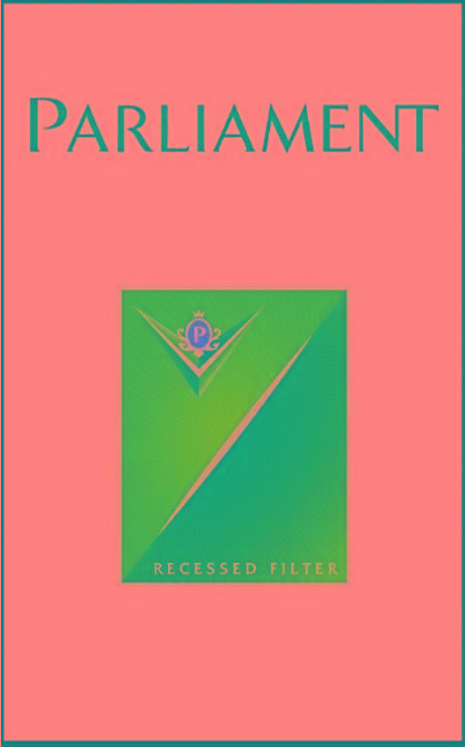 PARLIAMENT RECESSED FILTER Label (w/ Slash Device & P Chevron)