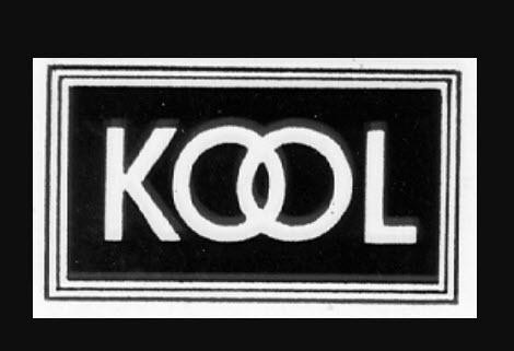 KOOL WITH DARK BACKGROUND AND PALE BORDERS