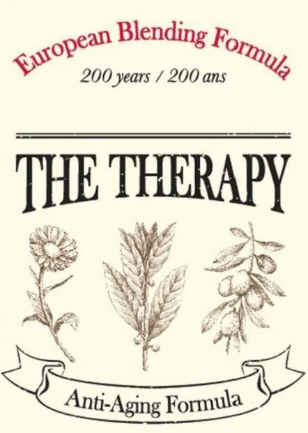 THE THERAPY in stylized, European Blending Formula, 200 years / 200ans, Anti-Aging Formula & Device