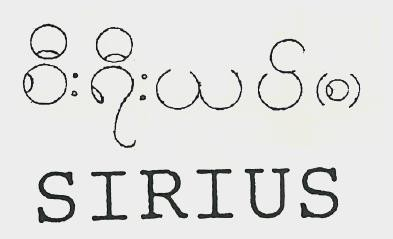 Myanmar Characters/ SIRIUS