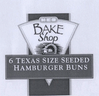 H-E-B BAKE SHOP 6 TEXAS SIZE SEEDED HAMBURGER BUNS