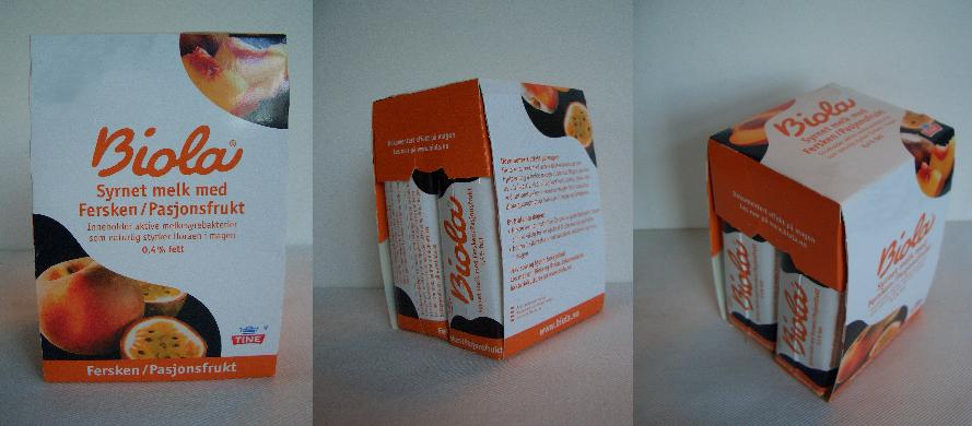 Biola Syrnet melk med Fersken/Pasjonsfrukt