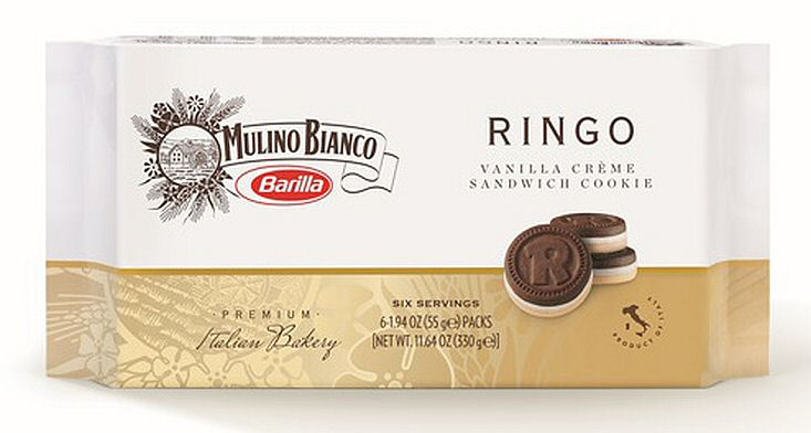 MULINO BIANCO Barilla - RINGO VANILLA CRÈME SANDWICH COOKIE - PREMIUM Italian Bakery - PRODUCT OF ITALY