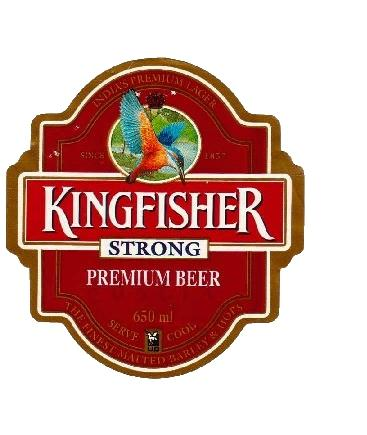 KINGFISHER PREMIUM BEER STRONG 650ml SERVE COOL INDIA'S PREMIUM LAGER THE FINEST MALTED BARLEY & HOPS SINCE 1857