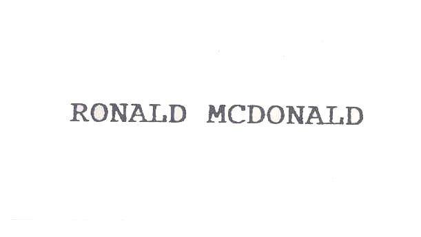 RONALD MCDONALD
