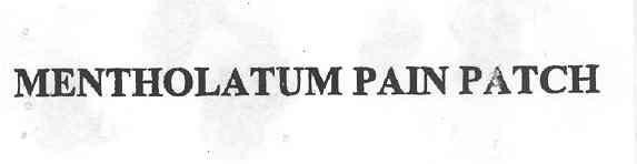 MENTHOLATUM PAIN PATCH